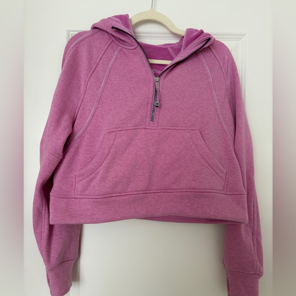 Lululemon scuba Crop Half-Zip Pink